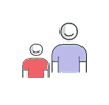 Icon of two children, one is a teen, that is a link to the children and teens counseling and therapy page of Jupiter Community Counseling