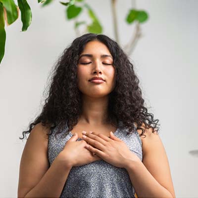 Woman in joyful moment