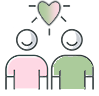 Icon of two people who are in a relationship that is a link to the marriage and couples counseling and therapy page of Jupiter Community Counseling